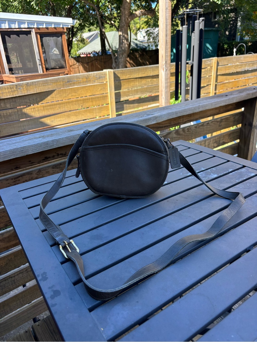 VTG 80s Coach Chester canteen leather crossbody bag purse dark green